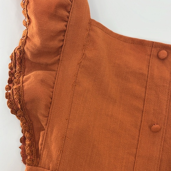 NO TAG Women’s Terracotta S/M Loose Fitting Midi Jumpsuit EUC - Picture 10 of 14